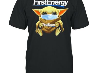 Baby Yoda face mask hug FirstEnergy shirt