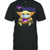 Baby Yoda face mask hug Leidos shirt