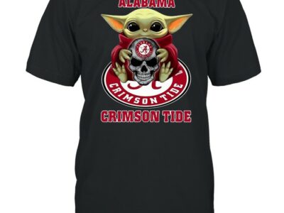 Baby Yoda Hug Alabama Crimson Tide Skull shirt
