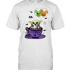 Baby Yoda hug Jack Skellington Halloween coffee shirt