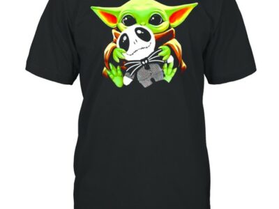 Baby Yoda hugs Jack Skellington Halloween shirt