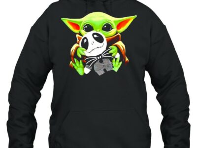 Baby Yoda hugs Jack Skellington Halloween shirt