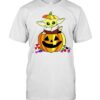 Baby Yoda in pumpkin happy Halloween shirt