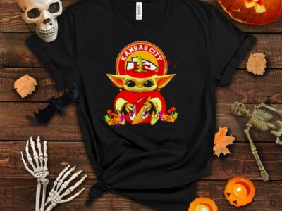 Baby Yoda pumpkin Chiefs fan shirt