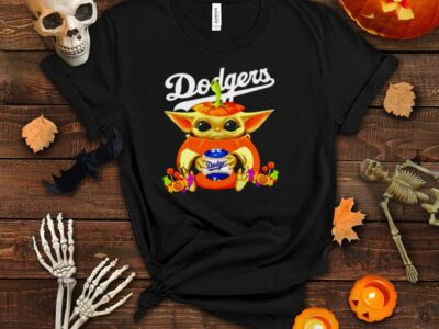 Baby Yoda pumpkin Dodgers fan shirt