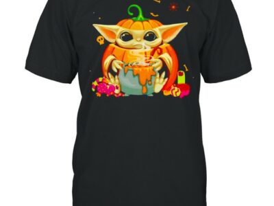 Baby Yoda pumpkin witch Halloween shirt