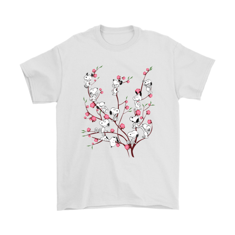 On The Pink Peach Tree Funny And Cute Snoopy Shirts