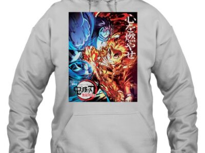 demon slayer kyojuro rengoku vs akaza shirt unisex hoodie