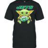 Jets american football team face cover baby yoda shirt