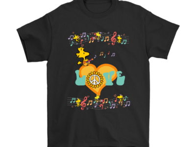Woodstock Plays Guitar Love And Peace Snoopy Shirts