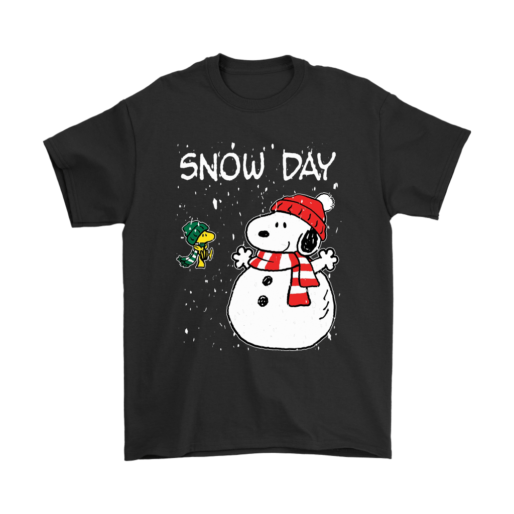 Snow Day Woodstock And Snowman Snoopy Shirts