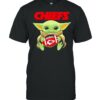 Kansas city american football team face cover baby yoda shirt