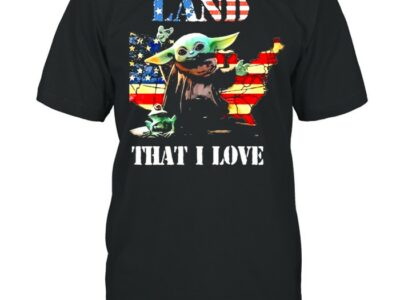 Land that i love yoda frog american flag shirt