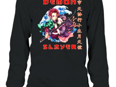 slayer demon anime graphic art shirt long sleeved t shirt
