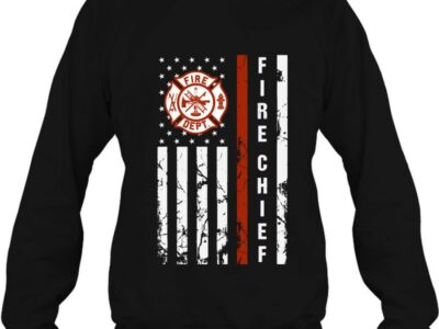 Fire Chief American Flag Firefighter Rank Proud Fireman Pullover