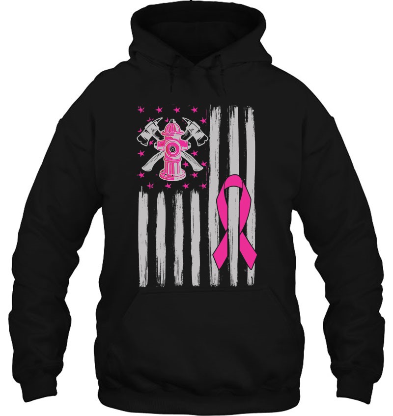 Firefighter Breast Cancer Awareness Month Us Flag