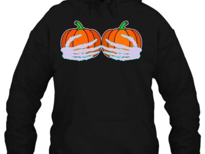 halloween boob skeleton hand pumpkin boobs funny women
