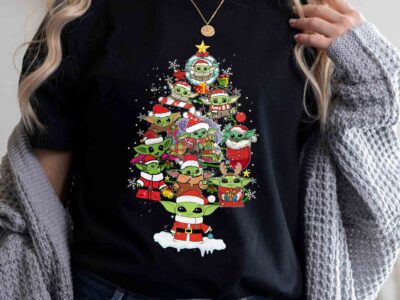 Cute Baby Yoda Christmas Tree Shirt