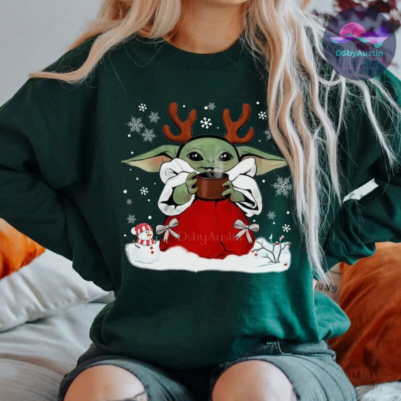 Santa Baby Yoda Drink Coffee Christmas Shirt