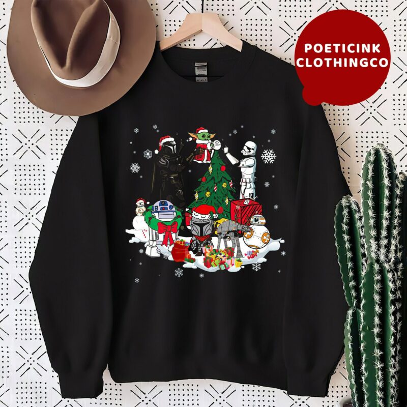 Baby Yoda And  Star Wars Friends Christmas Shirt