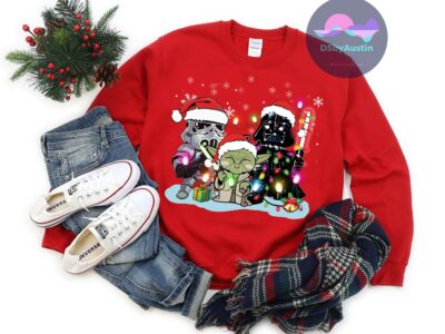Yoda StormTrooper and Darth Vader Christmas Shirt