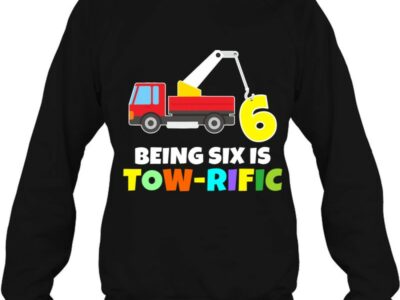 Kids 6Th Birthday Boy 6 Years Old Tow Truck Towing Pun