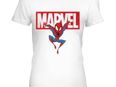 Marvel Spider-Man Chibi Action Pose Logo Outline Premium