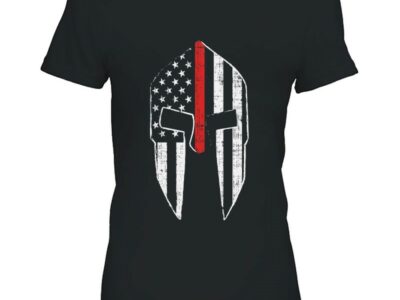 Mens Thin Red Line Spartan American Flag Firefighter Fireman Gift Tank Top