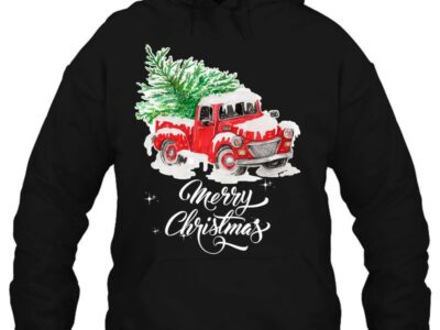 Red Truck Pick Up Christmas Tree Vintage Retro