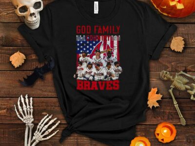 God family country Atlanta Braves signatures American flag shirt