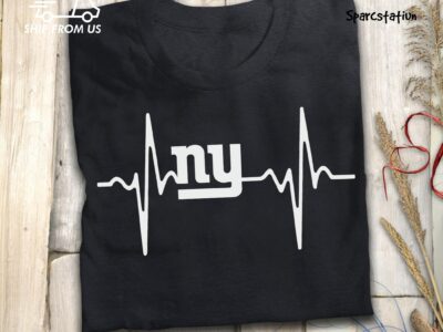 New York Giants Heartbeat American Football Team T Shirt