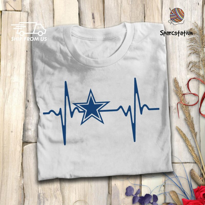 Dallas Cowboys Heartbeat American Football Team T Shirt