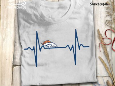Denver Broncos Heartbeat American Football Team T Shirt