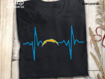 Los Angeles Chargers Heartbeat American Football Team T Shirt
