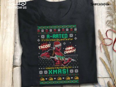 It’s Christmas And I’m After Tacos  Christmas Deadpool T Shirt