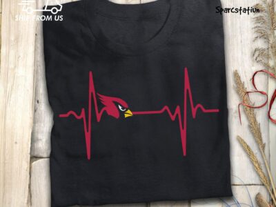 Arizona Cardinals Heartbeat American Football Team T Shirt
