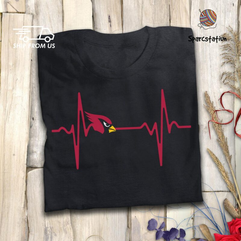 Arizona Cardinals Heartbeat American Football Team T Shirt