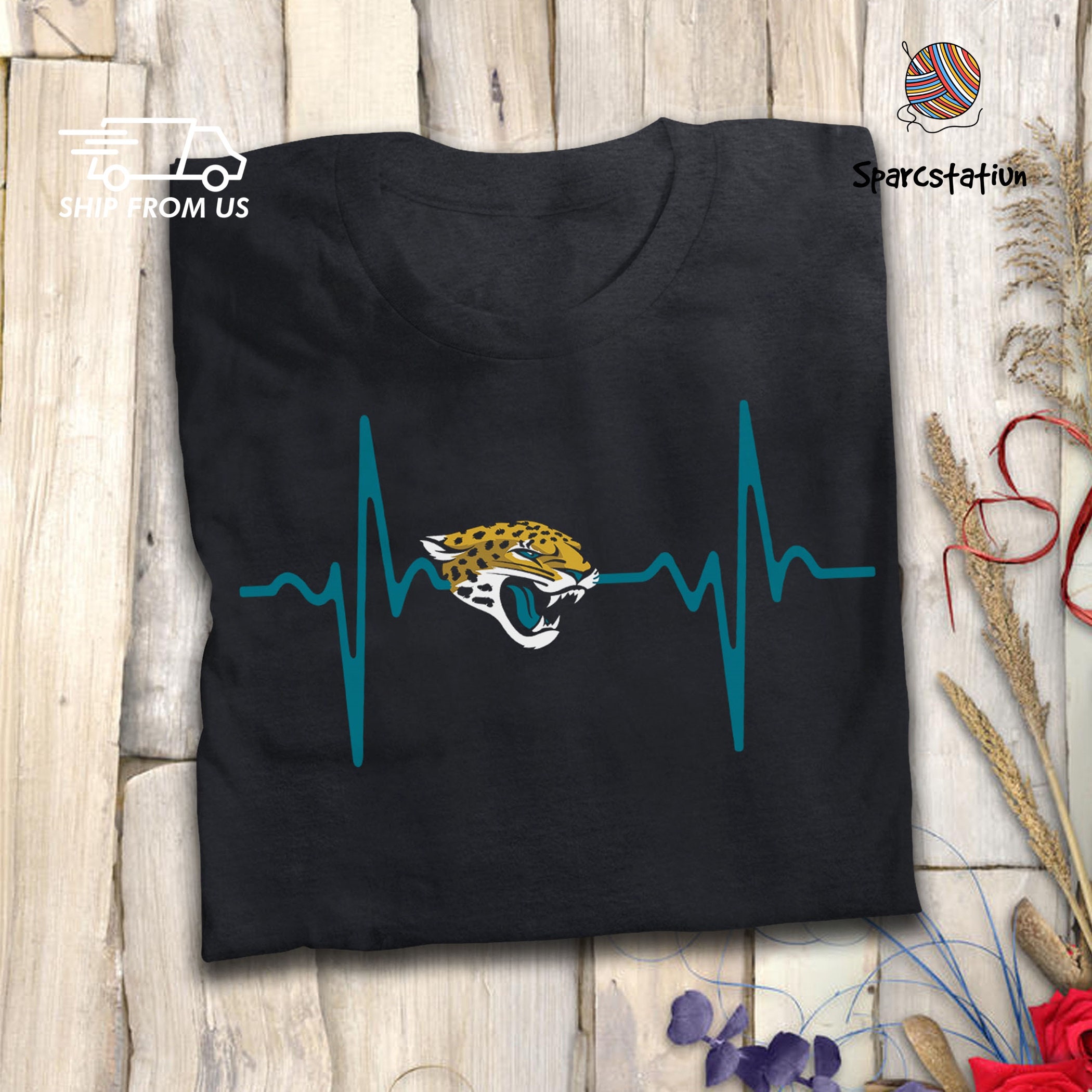 Jacksonville Jaguars Heartbeat American Football Team T Shirt