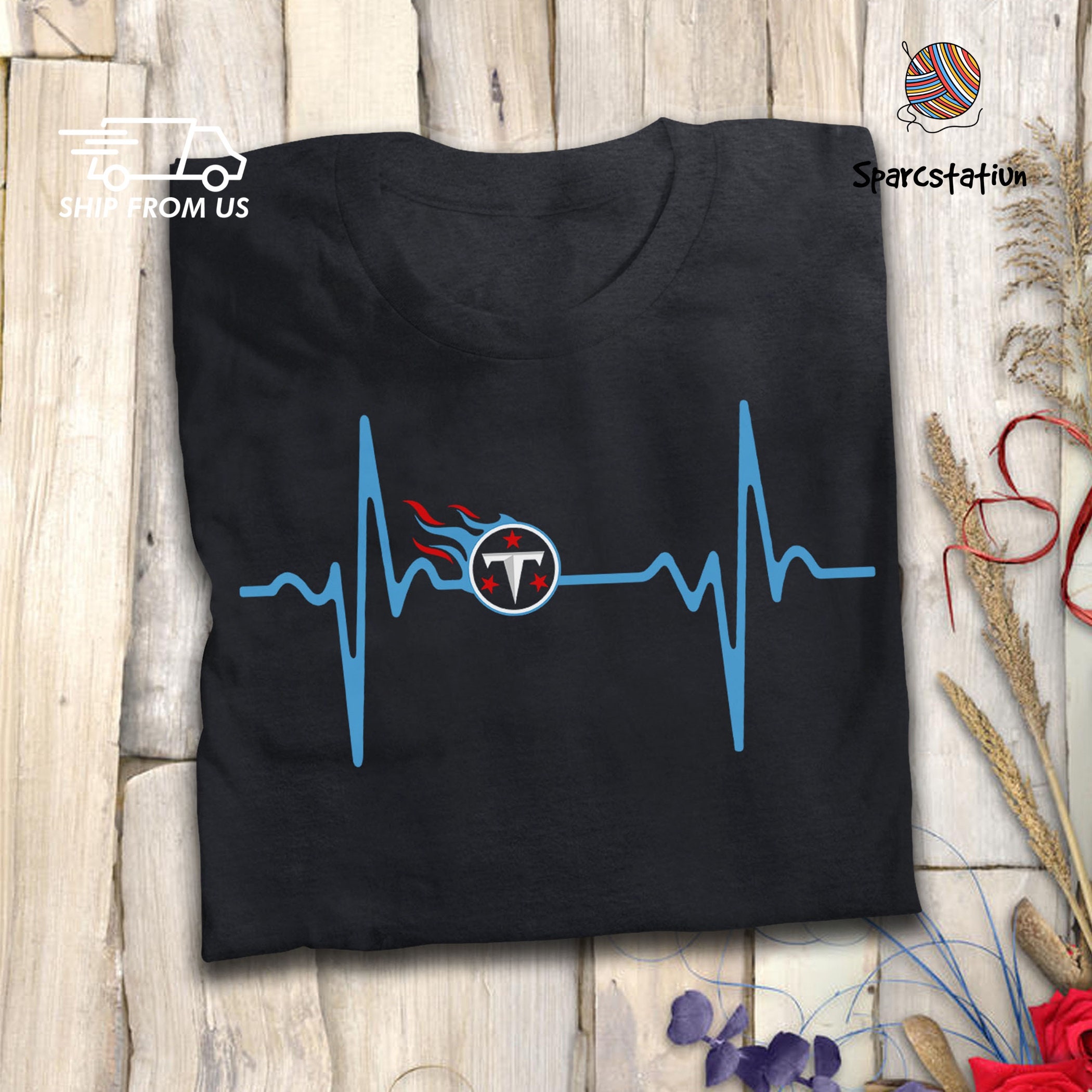 Tennessee Titans Heartbeat American Football Team T Shirt
