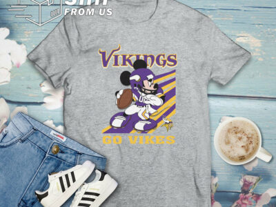Team Go Vikes Slogan Mickey Mouse Minnesota Vikings American Football Team T Shirt