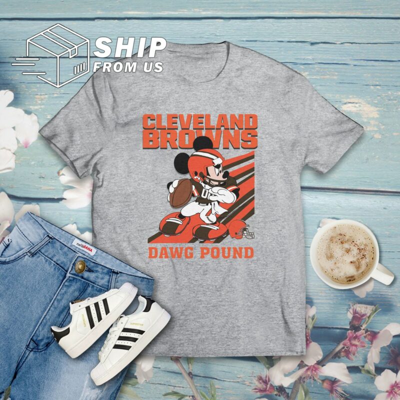 Mickey Mouse Cleveland Browns American Football Team T Shirt