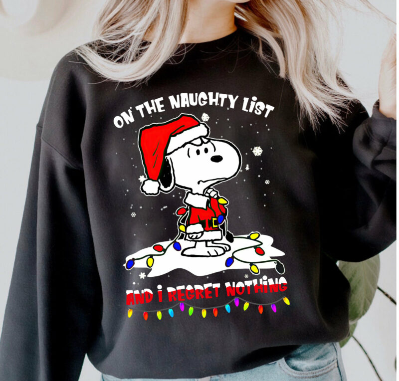 Snoopy Santa Naughty Christmas Shirt