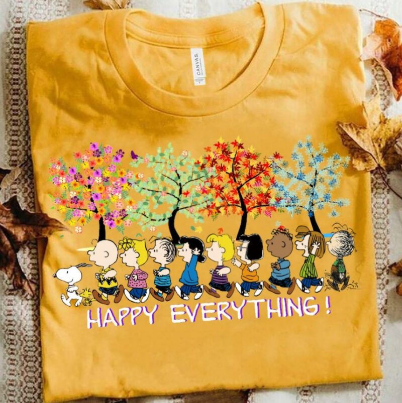 Happy Everything Snoopy Peanuts Shirt- Snoopy Christmas Shirt- Snoopy, Woodstock, Charlie Brown- Xmas Gift For Family, Friend, Snoopy Lover