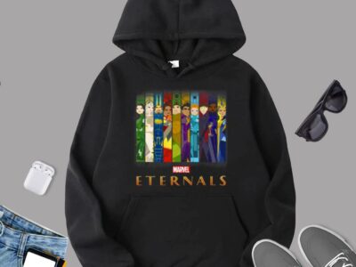 Marvel Eternals Group Shot Illustrated Panels T-Shirt