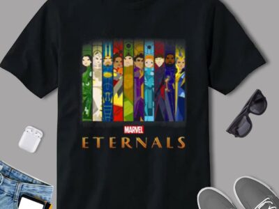 Marvel Eternals Group Shot Illustrated Panels T-Shirt