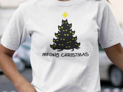 Meowy Christmas Shirt Cat Pine Tee