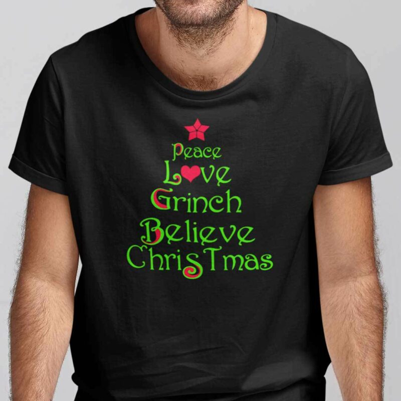 Peace Love Grinch Christmas Shirt Christmas Tree