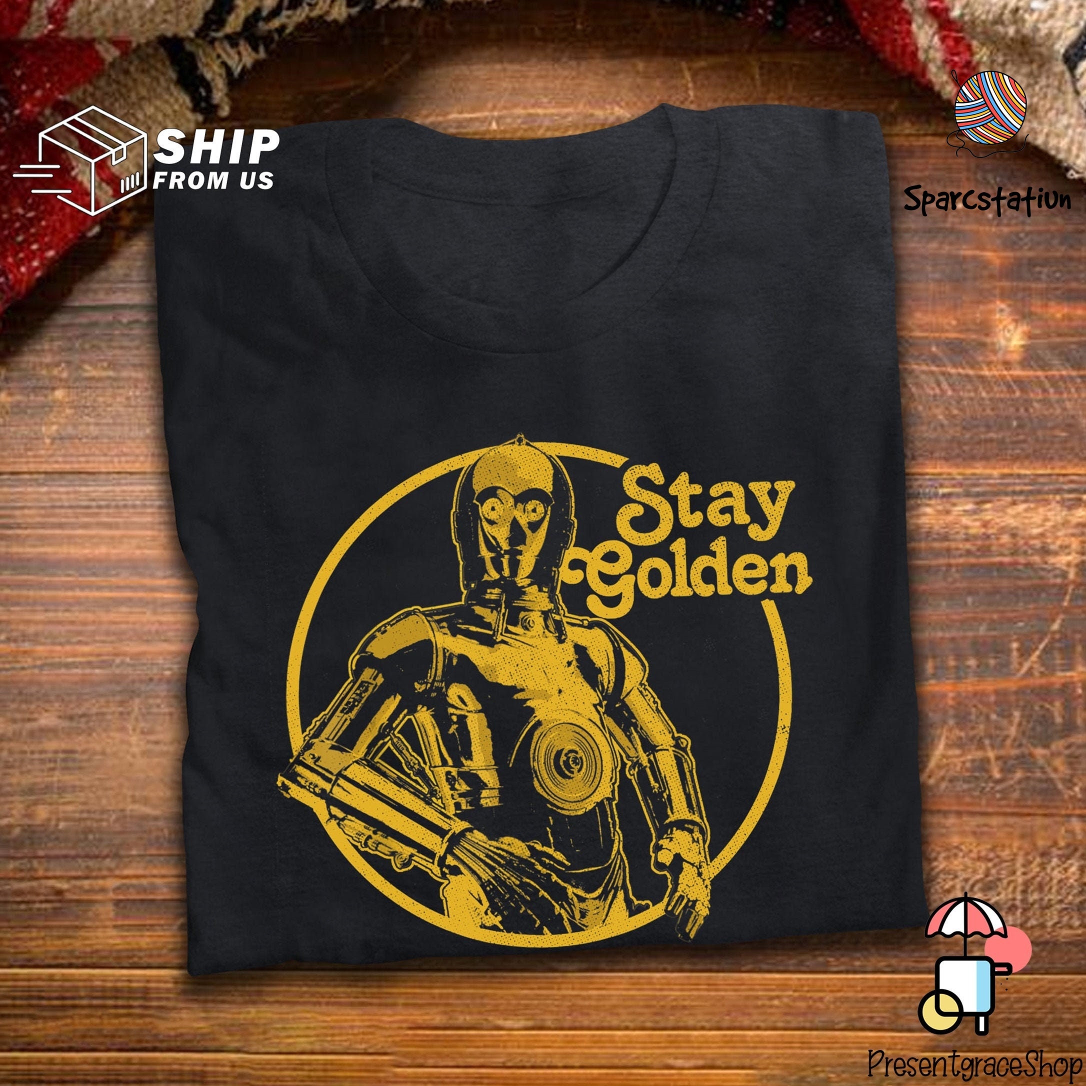 Star Wars C-3PO Stay Golden T Shirt