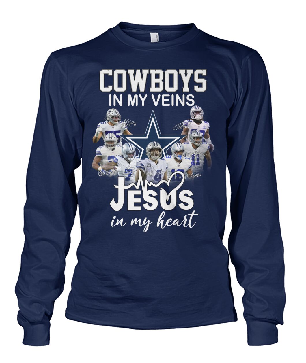 Dallas Cowboys In My Veins Jesus in my Heart Shirt