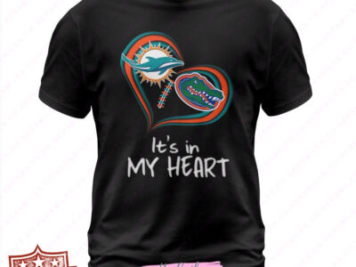 Dolphins Gators In My Heart T Shirt
